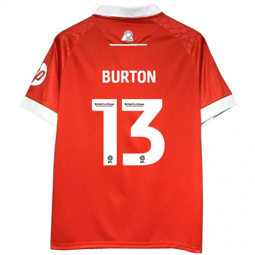 Niño Fútbol Camiseta Callum Burton #13 Rojo Blanco 1ª Equipación 2024/25 México