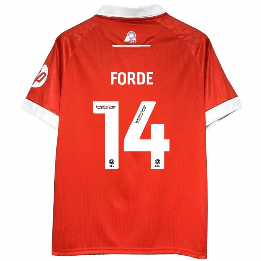 Niño Fútbol Camiseta Anthony Forde #14 Rojo Blanco 1ª Equipación 2024/25 México