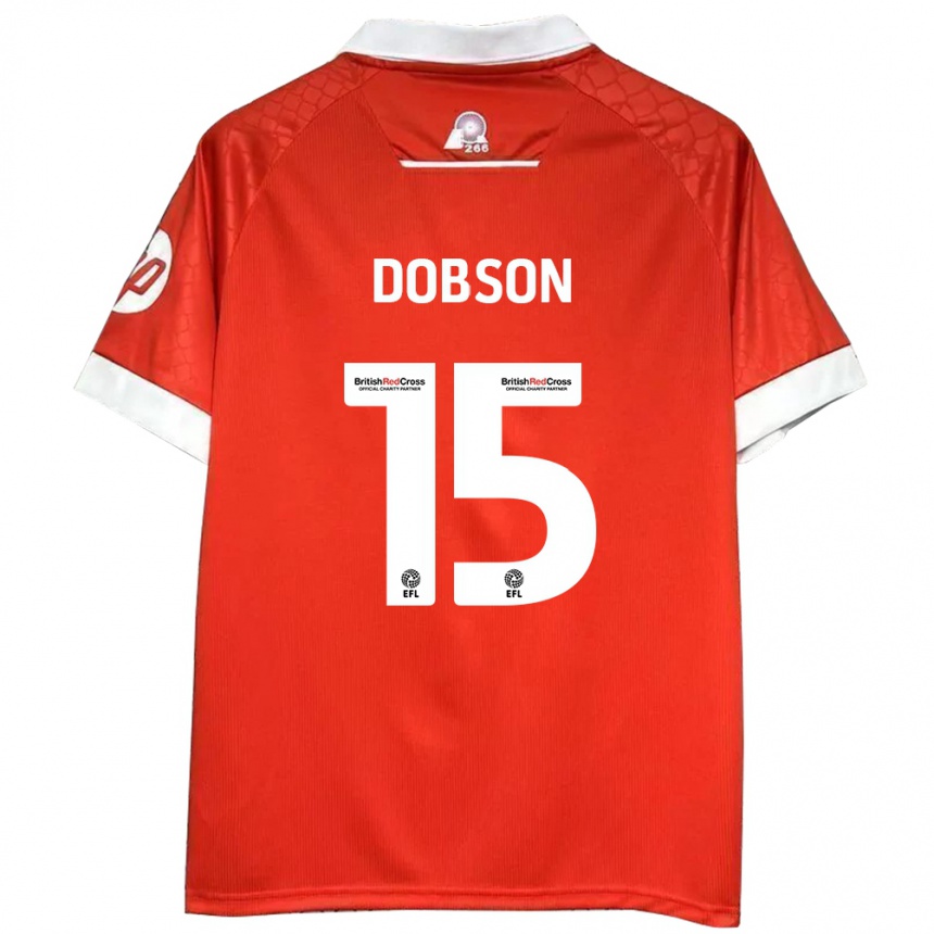 Niño Fútbol Camiseta George Dobson #15 Rojo Blanco 1ª Equipación 2024/25 México