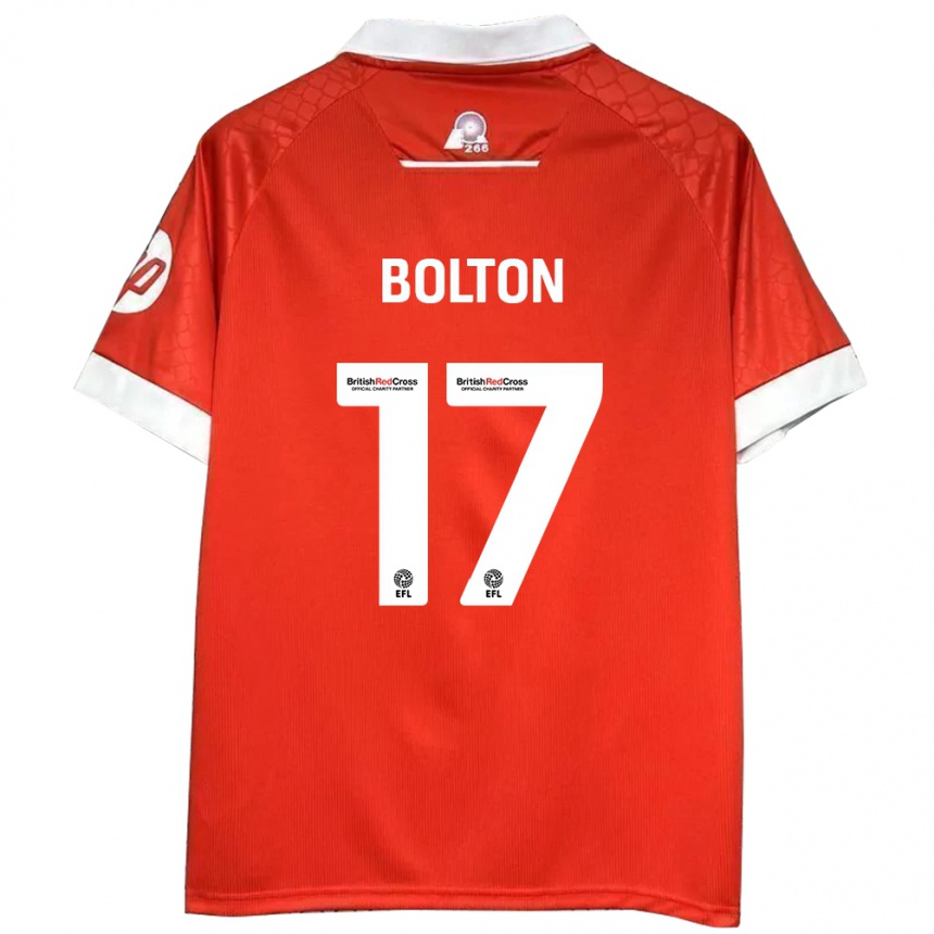 Niño Fútbol Camiseta Luke Bolton #17 Rojo Blanco 1ª Equipación 2024/25 México