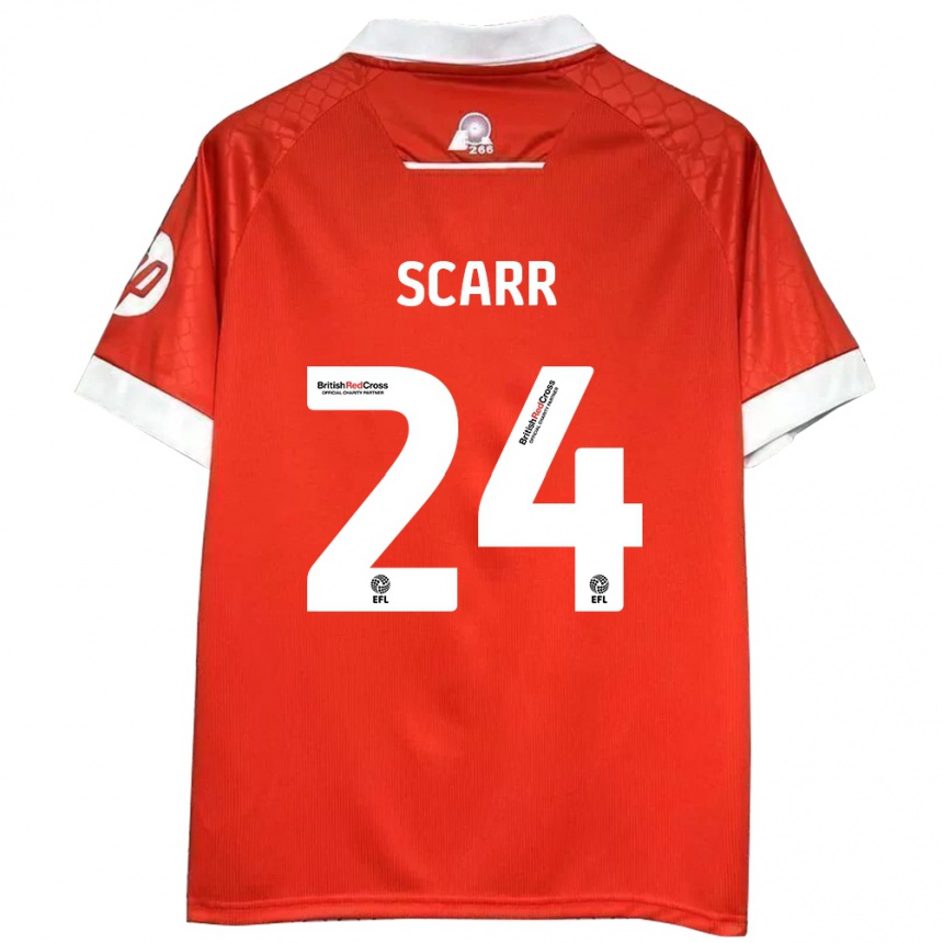 Niño Fútbol Camiseta Dan Scarr #24 Rojo Blanco 1ª Equipación 2024/25 México