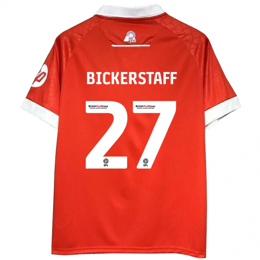 Niño Fútbol Camiseta Jake Bickerstaff #27 Rojo Blanco 1ª Equipación 2024/25 México