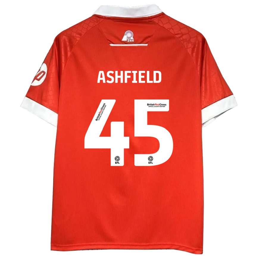 Niño Fútbol Camiseta Harry Ashfield #45 Rojo Blanco 1ª Equipación 2024/25 México