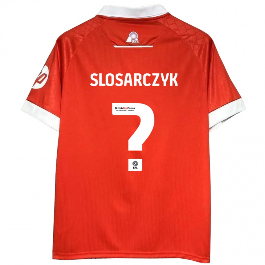 Niño Fútbol Camiseta Nikolas Slosarczyk #0 Rojo Blanco 1ª Equipación 2024/25 México