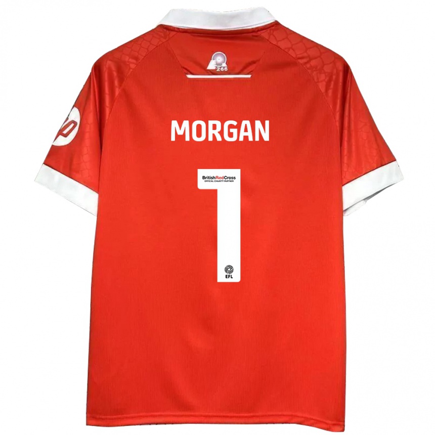 Niño Fútbol Camiseta Delyth Morgan #1 Rojo Blanco 1ª Equipación 2024/25 México