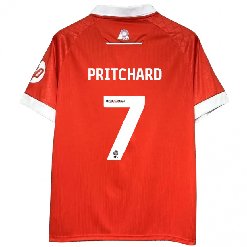 Niño Fútbol Camiseta Rebecca Pritchard #7 Rojo Blanco 1ª Equipación 2024/25 México