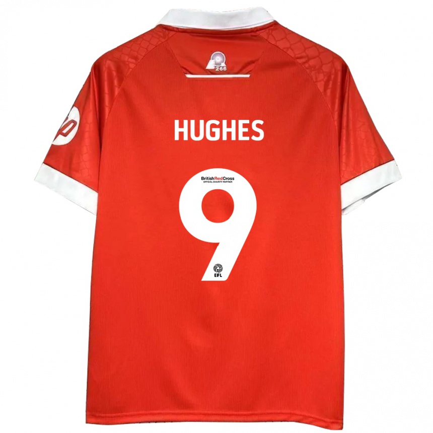 Niño Fútbol Camiseta Rosie Hughes #9 Rojo Blanco 1ª Equipación 2024/25 México