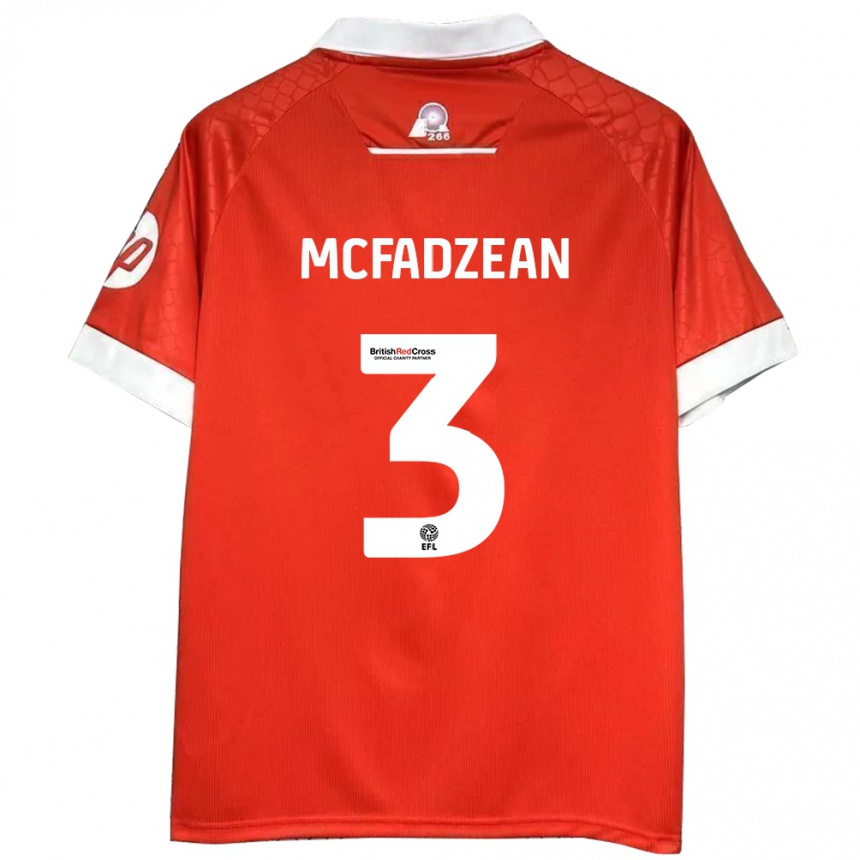 Niño Fútbol Camiseta Callum Mcfadzean #3 Rojo Blanco 1ª Equipación 2024/25 México