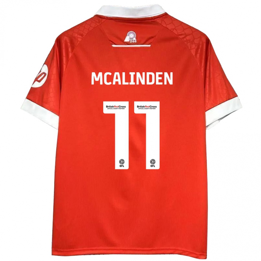 Niño Fútbol Camiseta Liam Mcalinden #11 Rojo Blanco 1ª Equipación 2024/25 México