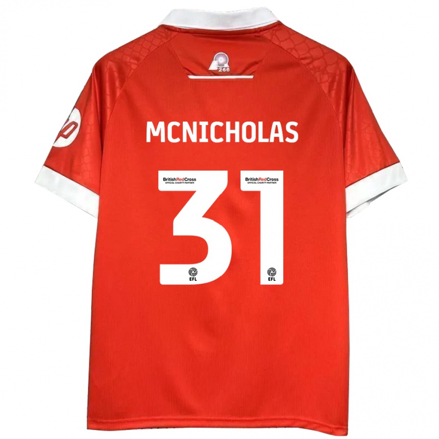 Niño Fútbol Camiseta Luke Mcnicholas #31 Rojo Blanco 1ª Equipación 2024/25 México