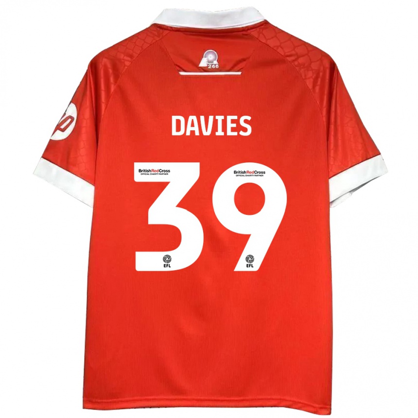 Niño Fútbol Camiseta Daniel Davies #39 Rojo Blanco 1ª Equipación 2024/25 México