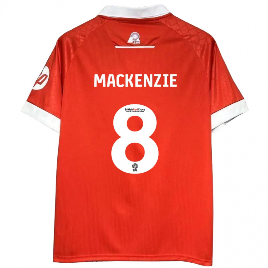 Niño Fútbol Camiseta Libby Mackenzie #8 Rojo Blanco 1ª Equipación 2024/25 México