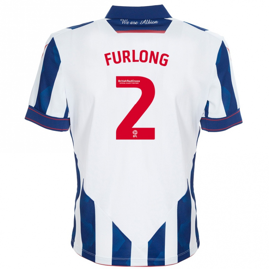 Niño Fútbol Camiseta Darnell Furlong #2 Blanco Azul Oscuro 1ª Equipación 2024/25 México