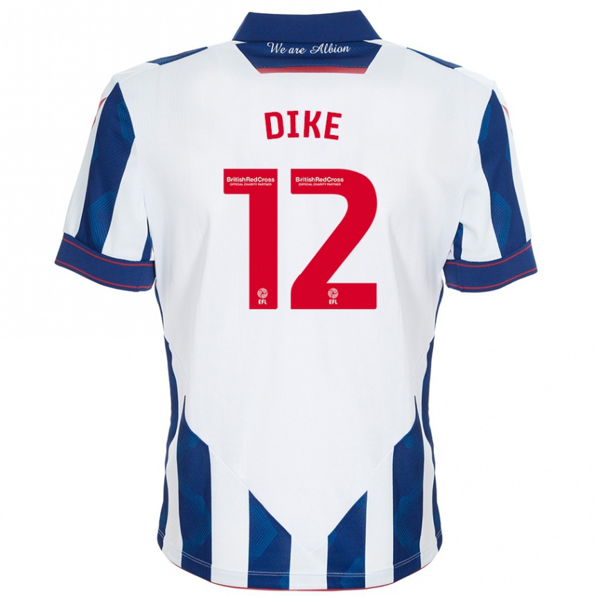 Niño Fútbol Camiseta Daryl Dike #12 Blanco Azul Oscuro 1ª Equipación 2024/25 México