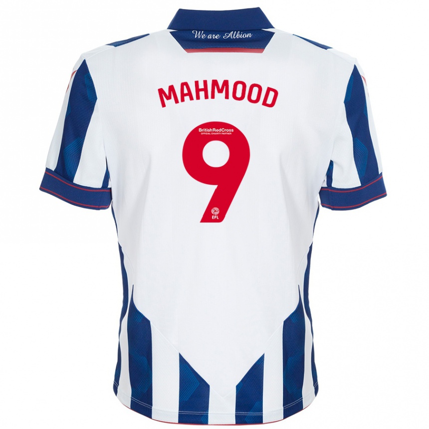 Niño Fútbol Camiseta Mariam Mahmood #9 Blanco Azul Oscuro 1ª Equipación 2024/25 México