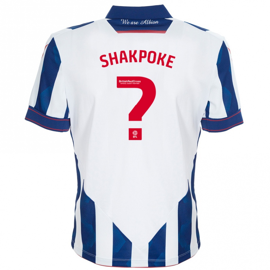 Niño Fútbol Camiseta Ruben Shakpoke #0 Blanco Azul Oscuro 1ª Equipación 2024/25 México