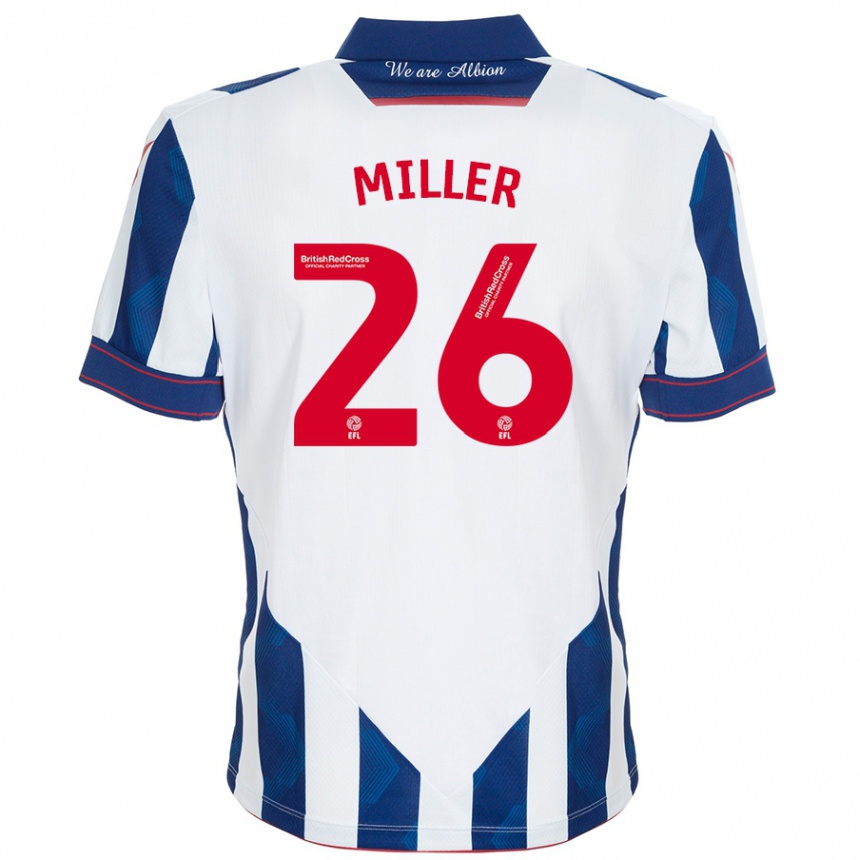 Niño Fútbol Camiseta Nna Miller #26 Blanco Azul Oscuro 1ª Equipación 2024/25 México