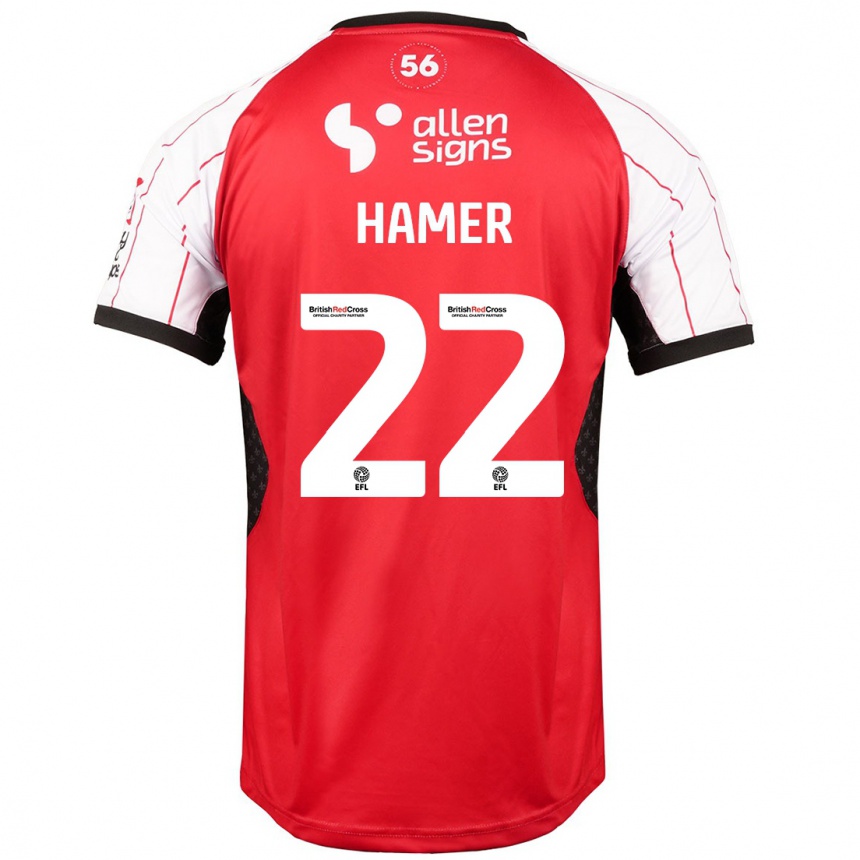 Niño Fútbol Camiseta Tom Hamer #22 Blanco 1ª Equipación 2024/25 México