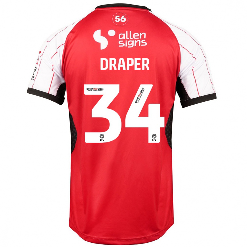 Niño Fútbol Camiseta Freddie Draper #34 Blanco 1ª Equipación 2024/25 México