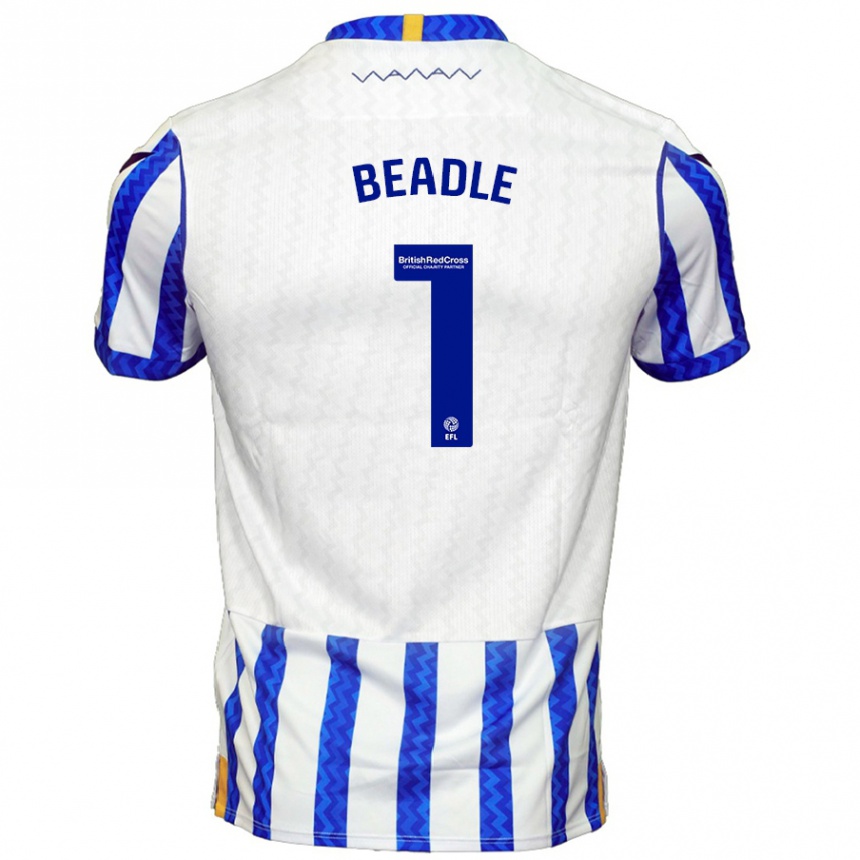 Niño Fútbol Camiseta James Beadle #1 Azul Blanco 1ª Equipación 2024/25 México