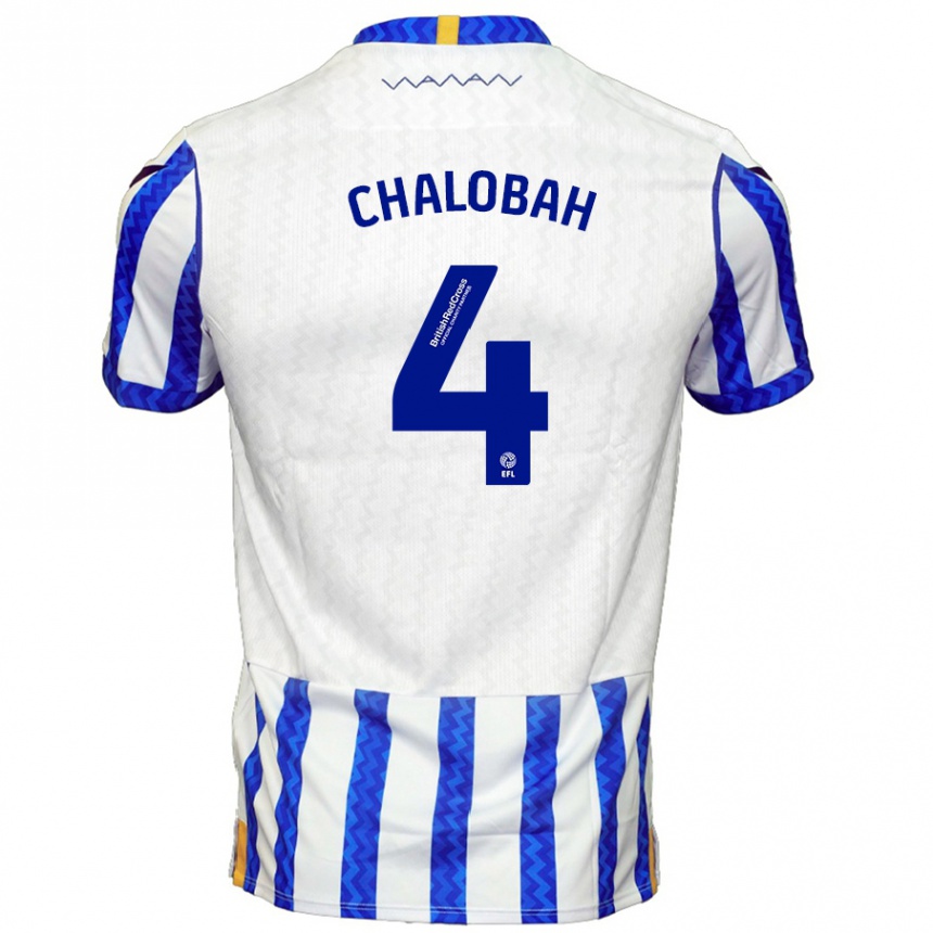 Niño Fútbol Camiseta Nathaniel Chalobah #4 Azul Blanco 1ª Equipación 2024/25 México