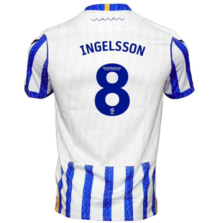 Niño Fútbol Camiseta Svante Ingelsson #8 Azul Blanco 1ª Equipación 2024/25 México