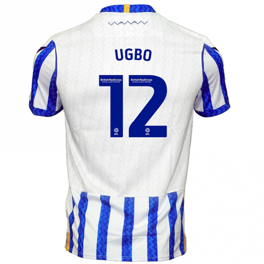 Niño Fútbol Camiseta Iké Ugbo #12 Azul Blanco 1ª Equipación 2024/25 México