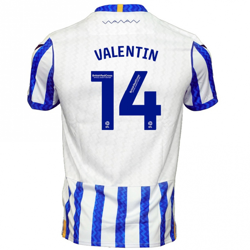 Niño Fútbol Camiseta Pol Valentín #14 Azul Blanco 1ª Equipación 2024/25 México