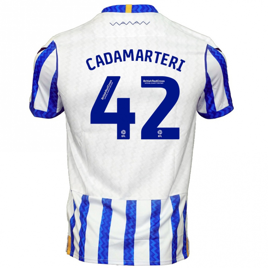 Niño Fútbol Camiseta Bailey Cadamarteri #42 Azul Blanco 1ª Equipación 2024/25 México