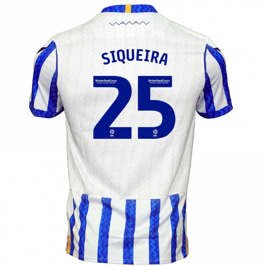 Niño Fútbol Camiseta Guilherme Siqueira #25 Azul Blanco 1ª Equipación 2024/25 México