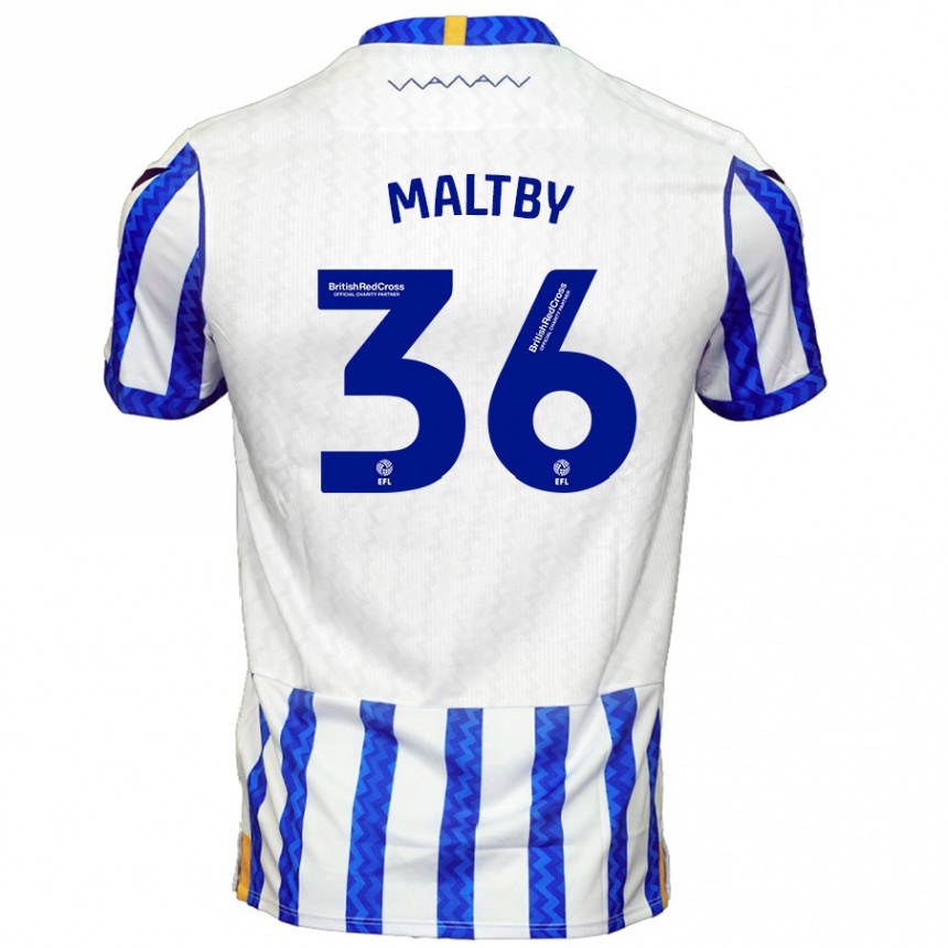 Niño Fútbol Camiseta Mackenzie Maltby #36 Azul Blanco 1ª Equipación 2024/25 México