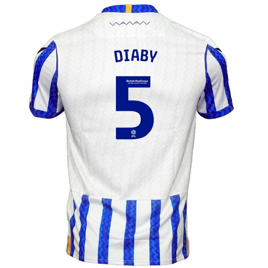 Niño Fútbol Camiseta Bambo Diaby #5 Azul Blanco 1ª Equipación 2024/25 México