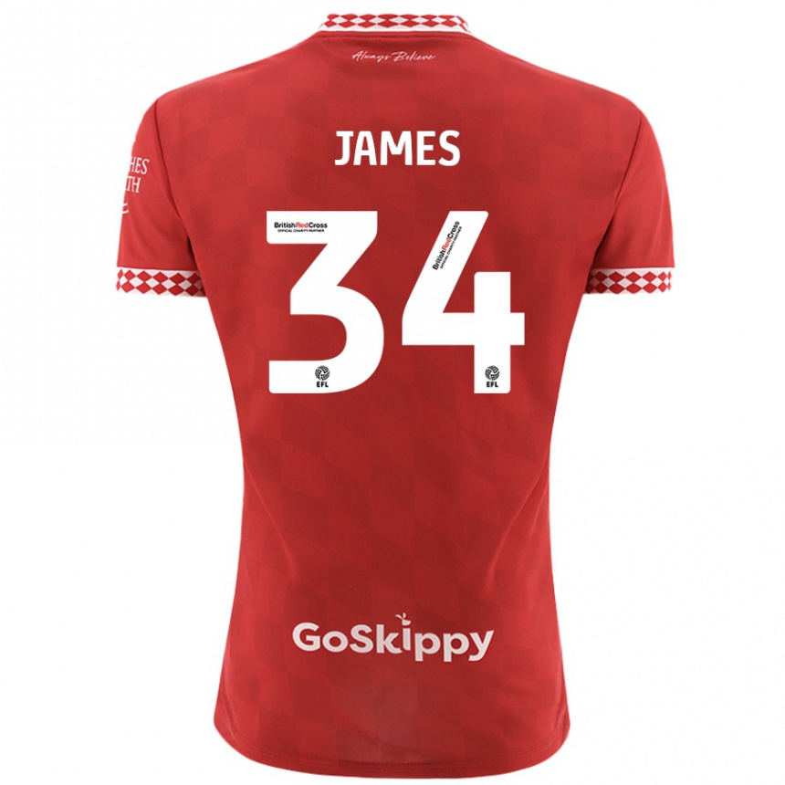 Niño Fútbol Camiseta Joseph James #34 Rojo 1ª Equipación 2024/25 México