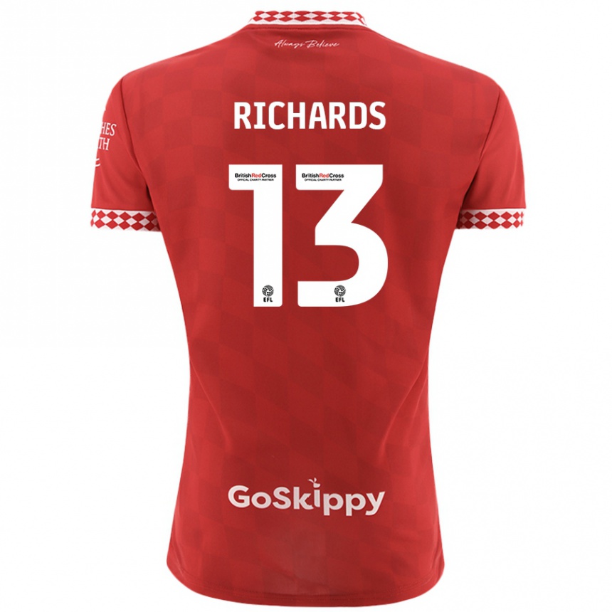 Niño Fútbol Camiseta Harvey Wiles-Richards #13 Rojo 1ª Equipación 2024/25 México