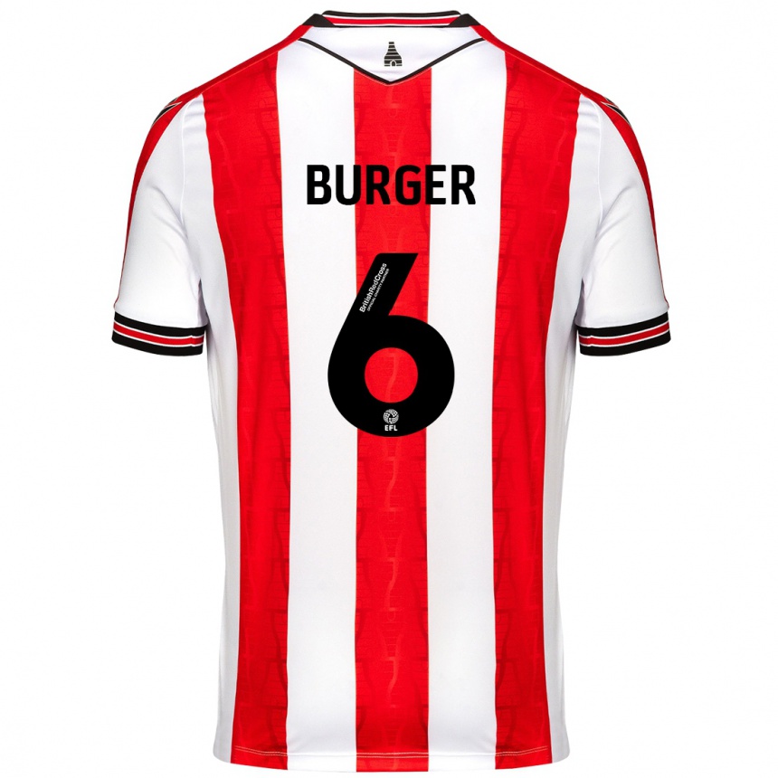 Niño Fútbol Camiseta Wouter Burger #6 Rojo Blanco 1ª Equipación 2024/25 México