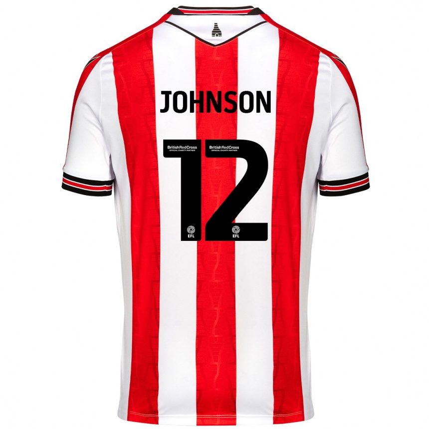 Niño Fútbol Camiseta Daniel Johnson #12 Rojo Blanco 1ª Equipación 2024/25 México