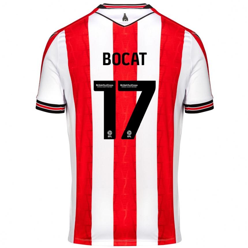 Niño Fútbol Camiseta Eric-Junior Bocat #17 Rojo Blanco 1ª Equipación 2024/25 México