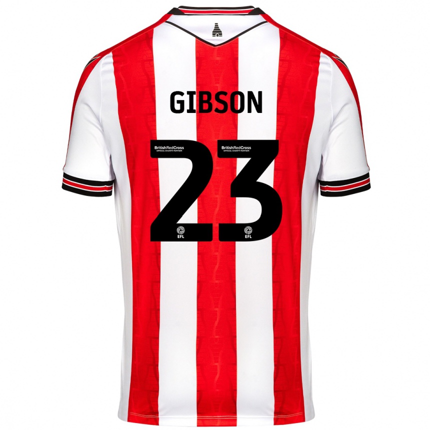 Niño Fútbol Camiseta Ben Gibson #23 Rojo Blanco 1ª Equipación 2024/25 México