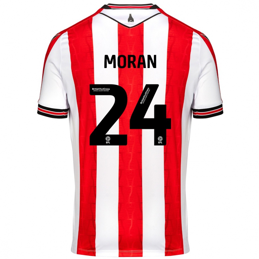 Niño Fútbol Camiseta Andrew Moran #24 Rojo Blanco 1ª Equipación 2024/25 México