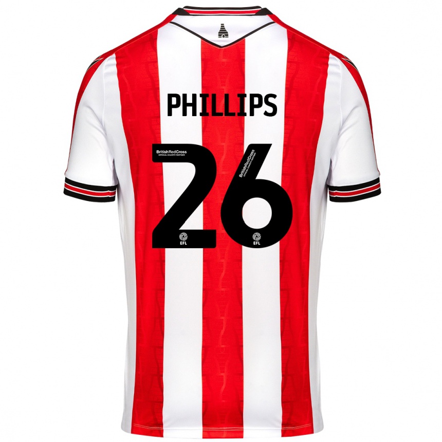 Niño Fútbol Camiseta Ashley Phillips #26 Rojo Blanco 1ª Equipación 2024/25 México