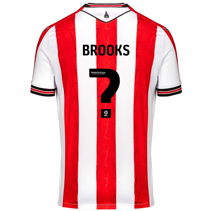 Niño Fútbol Camiseta Alfie Brooks #0 Rojo Blanco 1ª Equipación 2024/25 México