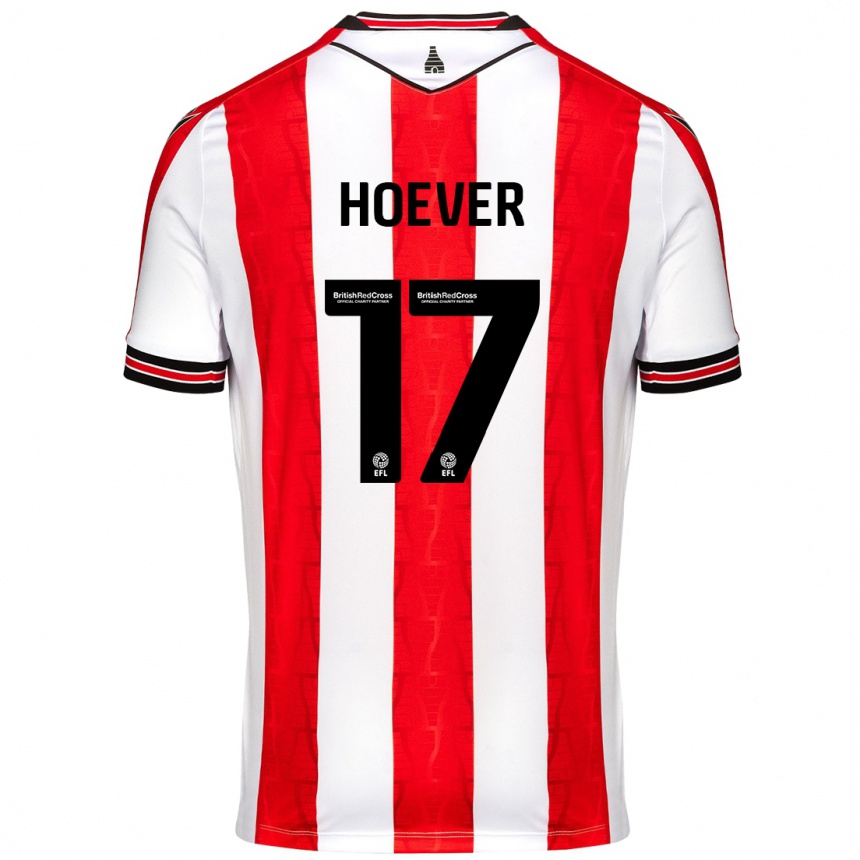 Niño Fútbol Camiseta Ki-Jana Hoever #17 Rojo Blanco 1ª Equipación 2024/25 México