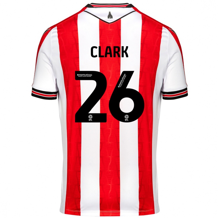 Niño Fútbol Camiseta Ciaran Clark #26 Rojo Blanco 1ª Equipación 2024/25 México