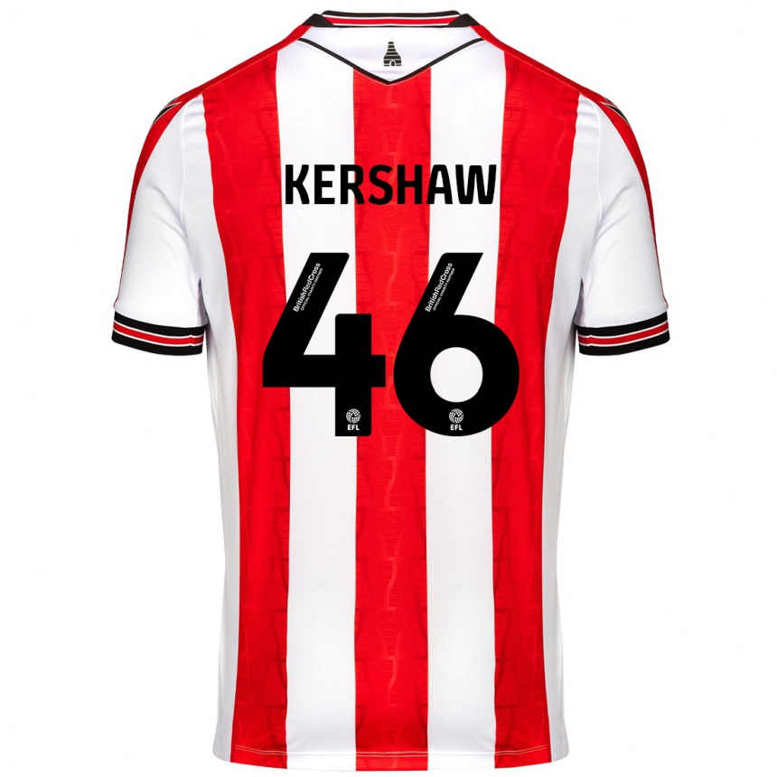 Niño Fútbol Camiseta Ben Kershaw #46 Rojo Blanco 1ª Equipación 2024/25 México