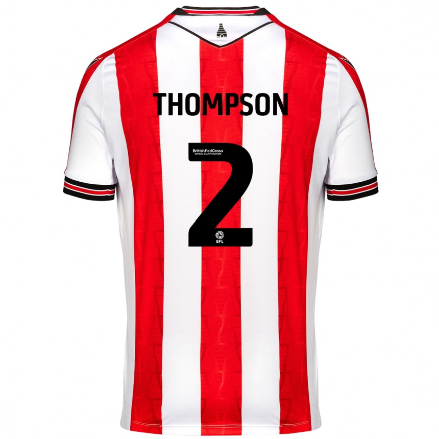 Niño Fútbol Camiseta Sophie Thompson #2 Rojo Blanco 1ª Equipación 2024/25 México