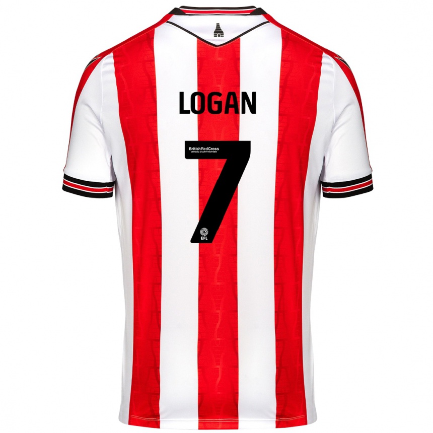 Niño Fútbol Camiseta Heidi Logan #7 Rojo Blanco 1ª Equipación 2024/25 México