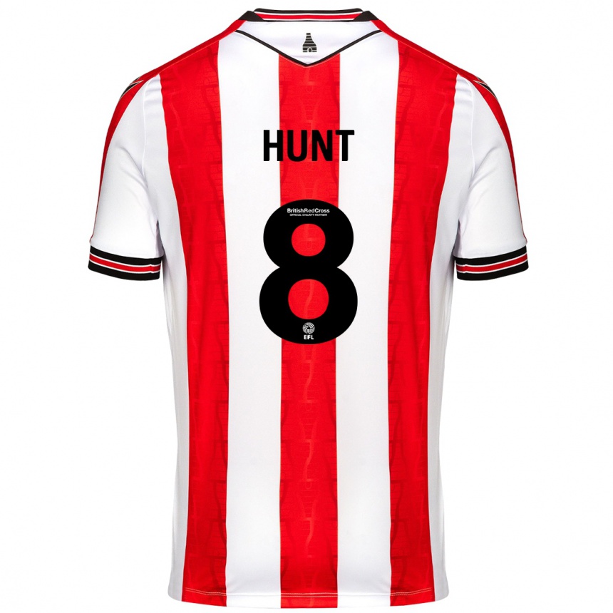 Niño Fútbol Camiseta Abby Hunt #8 Rojo Blanco 1ª Equipación 2024/25 México