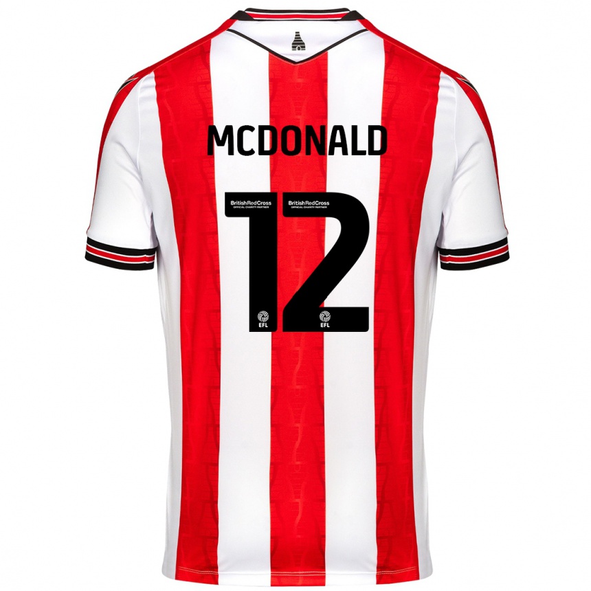 Niño Fútbol Camiseta Kayleigh Mcdonald #12 Rojo Blanco 1ª Equipación 2024/25 México