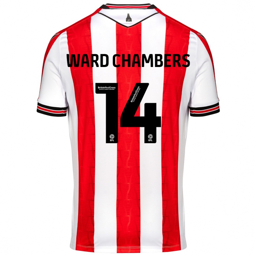 Niño Fútbol Camiseta Courtnay Ward-Chambers #14 Rojo Blanco 1ª Equipación 2024/25 México