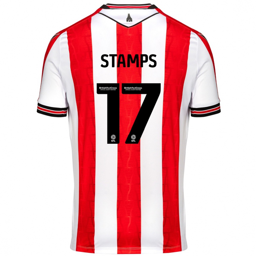 Niño Fútbol Camiseta Shannon Stamps #17 Rojo Blanco 1ª Equipación 2024/25 México